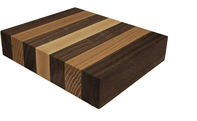 Modern Mix of Alder, Walnut and Maple Side grain Cutting Board